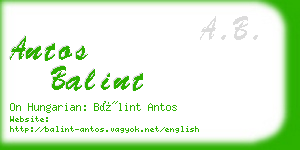 antos balint business card